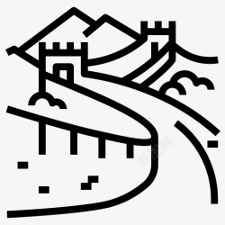 中国旅游标志长城中国长城中国旅游地标图标高清图片