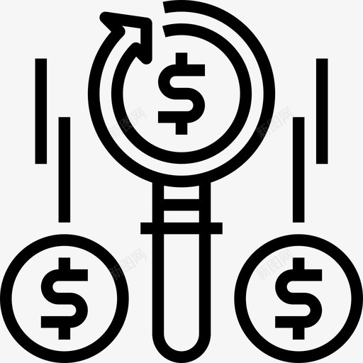 金钱商业分析线性图标svg_新图网 https://ixintu.com 商业分析 线性 金钱