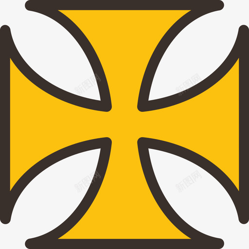 十字架中世纪9线形颜色图标svg_新图网 https://ixintu.com 中世纪9 十字架 线形颜色