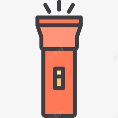 手电筒电子装置3线颜色图标图标