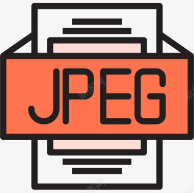 Jpeg文件类型2线性颜色图标图标
