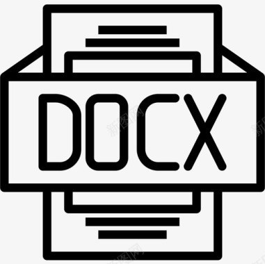 Docx文件类型3线性图标图标