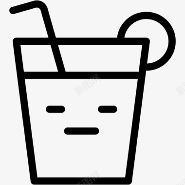 中性饮料表情符号图标图标