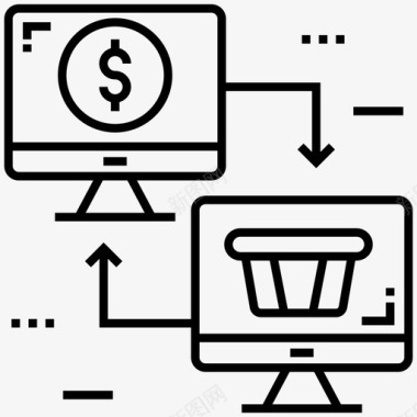 网上购物数字购物电子商务图标图标