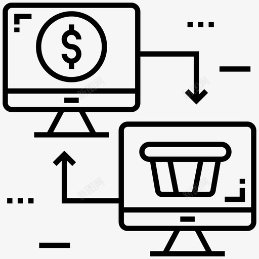 网上购物数字购物电子商务图标svg_新图网 https://ixintu.com 数字经济线路图标 数字购物 电子商务 网上购物