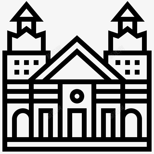 科尔多瓦大教堂建筑地标图标svg_新图网 https://ixintu.com 地标 地标3line 建筑 科尔多瓦大教堂