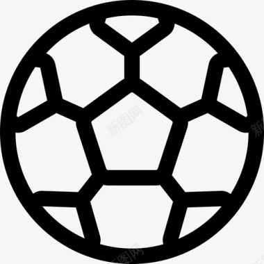 足球足球5直线型图标图标