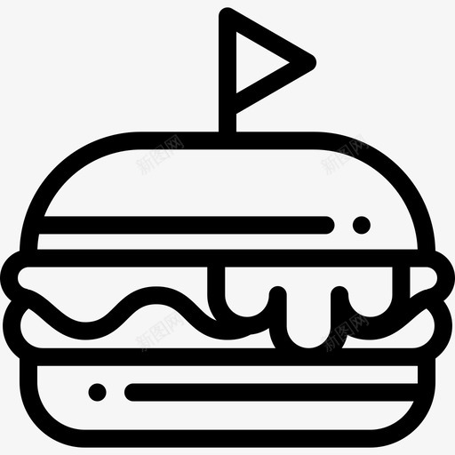汉堡快餐33直系图标svg_新图网 https://ixintu.com 快餐33 汉堡 直系