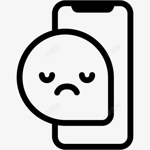 悲伤表情符号情绪图标svg_新图网 https://ixintu.com 信息 悲伤 情绪 手机 智能手机 消息卷1表情线 表情符号
