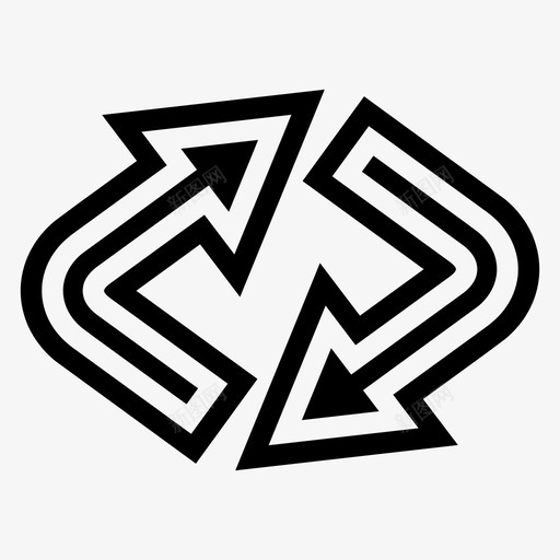箭头方向交换图标svg_新图网 https://ixintu.com 交换 方向 移位 箭头 箭头双线