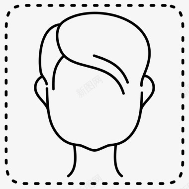 方形脸颧骨脸型图标图标