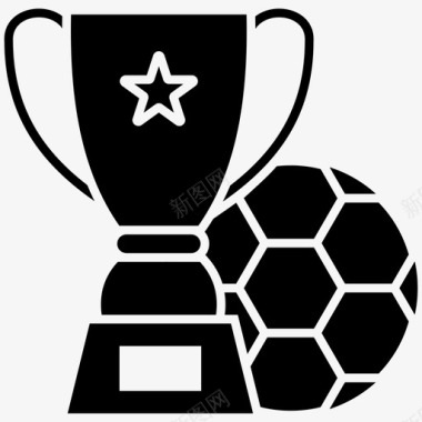 足球奖杯奖励足球锦标赛图标图标