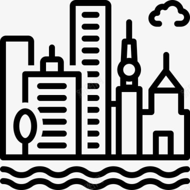 利物浦建筑城市景观图标图标