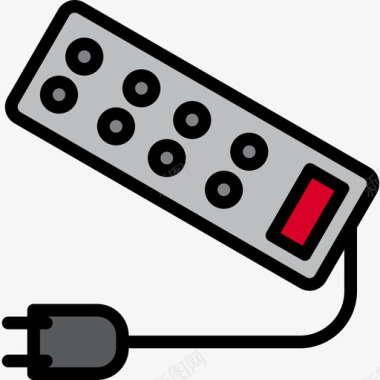插座家用电气设备2线性颜色图标图标