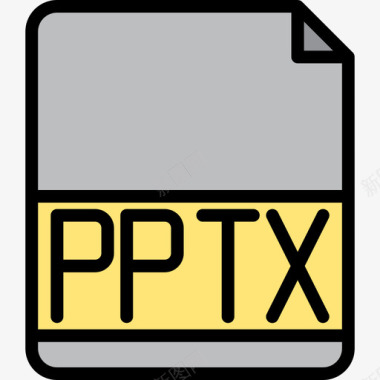 Pptx文件扩展名3线性颜色图标图标