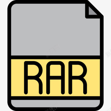 Rar文件扩展名3线性颜色图标图标