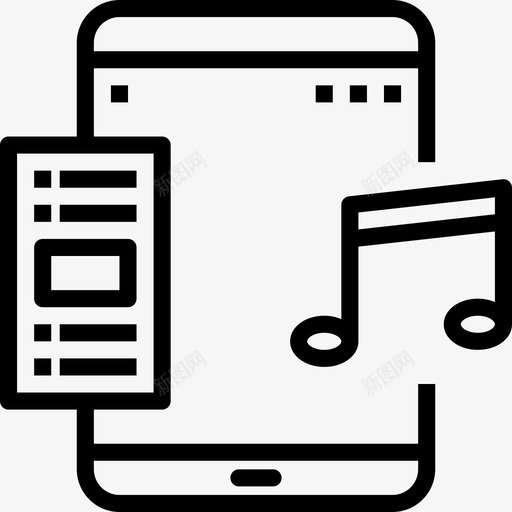 音乐和多媒体平板电脑应用3线性图标svg_新图网 https://ixintu.com 平板电脑应用3 线性 音乐和多媒体