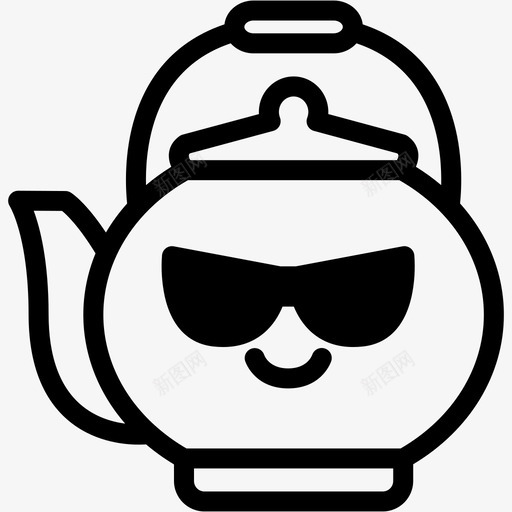 酷咖啡壶饮料图标svg_新图网 https://ixintu.com 咖啡壶 情感 茶壶 茶壶表情线 表情 酷 饮料