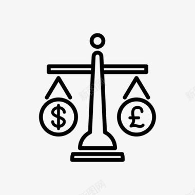 平衡货币兑换美元英镑图标图标