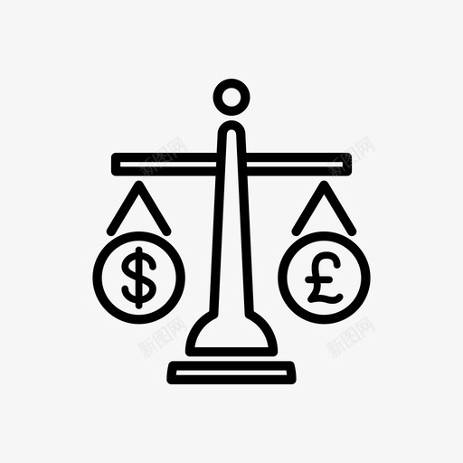 平衡货币兑换美元英镑图标svg_新图网 https://ixintu.com 商业图标 平衡货币兑换 美元 英镑
