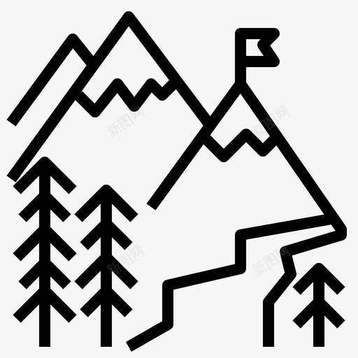 冰山雪山雪图标svg_新图网 https://ixintu.com 冰山 小径 旅游及地标轮廓 雪 雪山