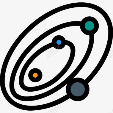 太阳系科学51线性颜色图标图标