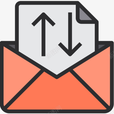 电子邮件搜索引擎优化4线性颜色图标图标