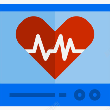 心电图健康护理18平坦图标图标