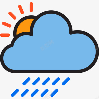 下雨天气112线颜色图标图标