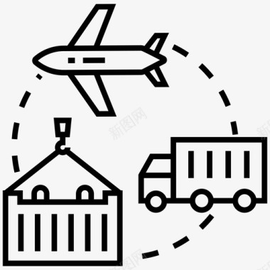 物流配送货物运输货运图标图标