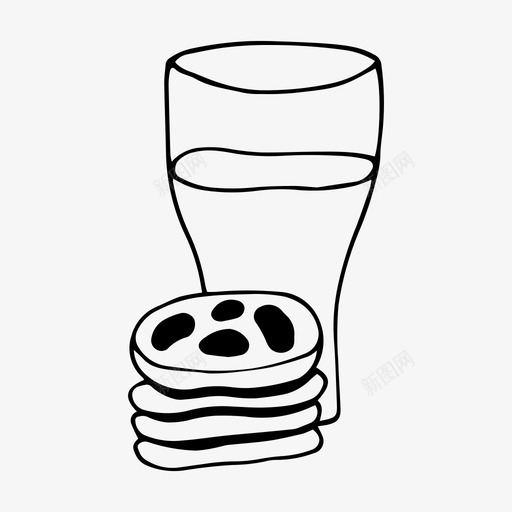 牛奶和饼干教育食物图标svg_新图网 https://ixintu.com 学习 学校 学校午餐 教育 牛奶和饼干 零食 食物