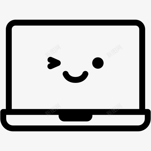 微笑电脑设备图标svg_新图网 https://ixintu.com 微笑 情感 电脑 笔记本电脑 笔记本电脑表情线 表情符号 设备