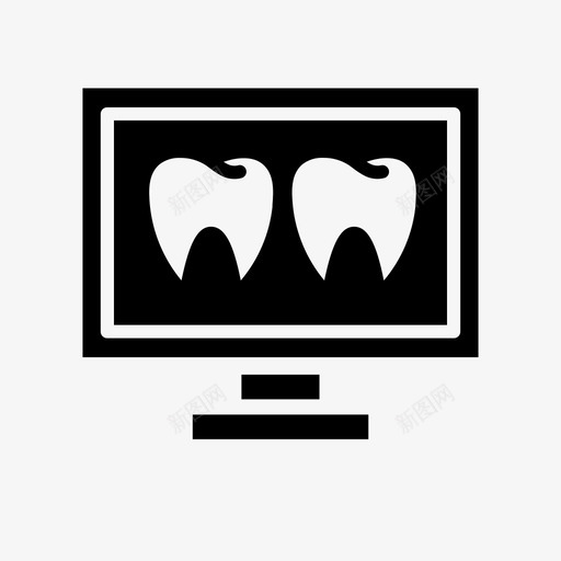 牙科x光电脑牙医图标svg_新图网 https://ixintu.com 牙医 牙科x光 牙科诊所 牙齿 牙齿监护仪 电脑