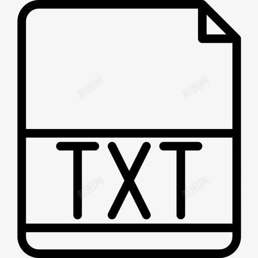 Txt文件扩展名2线性图标svg_新图网 https://ixintu.com Txt 文件扩展名2 线性