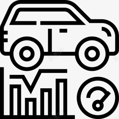 分析汽车服务14线性图标图标