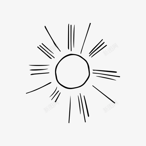 阳光晴朗手绘图标svg_新图网 https://ixintu.com 假期 夏季 天气 手绘 晴朗 阳光