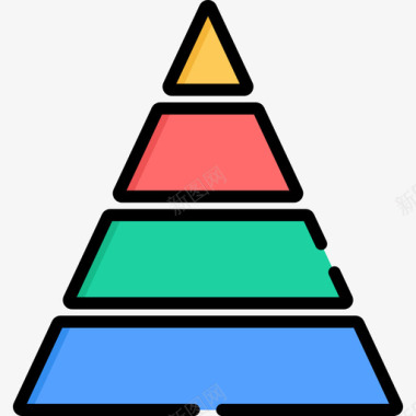 金字塔心理学12线性颜色图标图标
