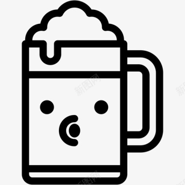 吹吻啤酒饮料图标图标
