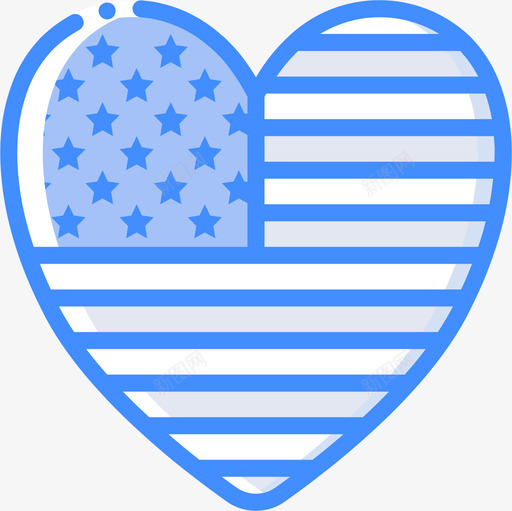 心脏美式4蓝色图标svg_新图网 https://ixintu.com 心脏 美式4 蓝色
