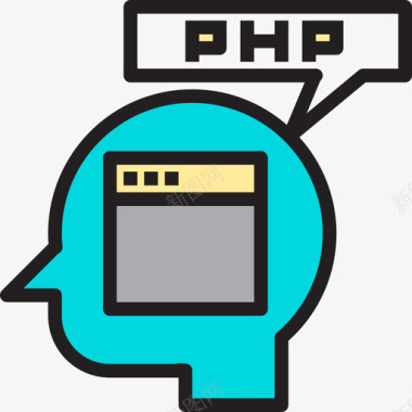 Php浏览器和界面8线性颜色图标图标