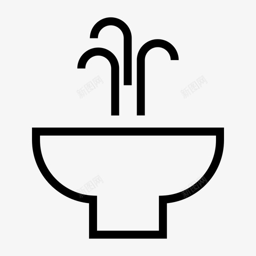 喷泉水槽洗涤图标svg_新图网 https://ixintu.com 喷泉 家具图标 水 水槽 洗涤