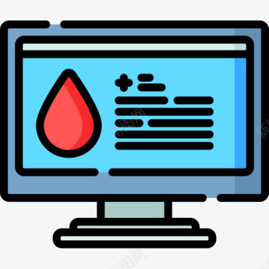 电脑献血17线性颜色图标图标