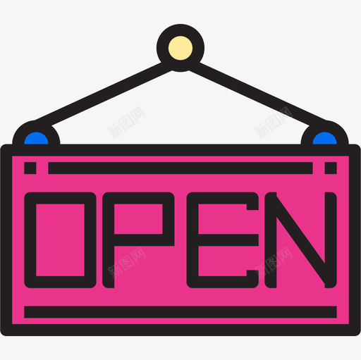 开放购物和电子商务5线性颜色图标svg_新图网 https://ixintu.com 开放 线性颜色 购物和电子商务5