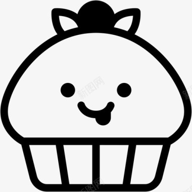 顽皮面包房纸杯蛋糕图标图标