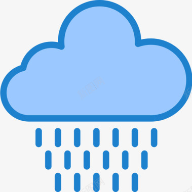 下雨183号天气蓝色图标图标