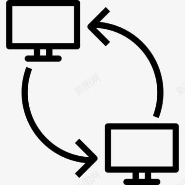 网络计算机9线性图标图标