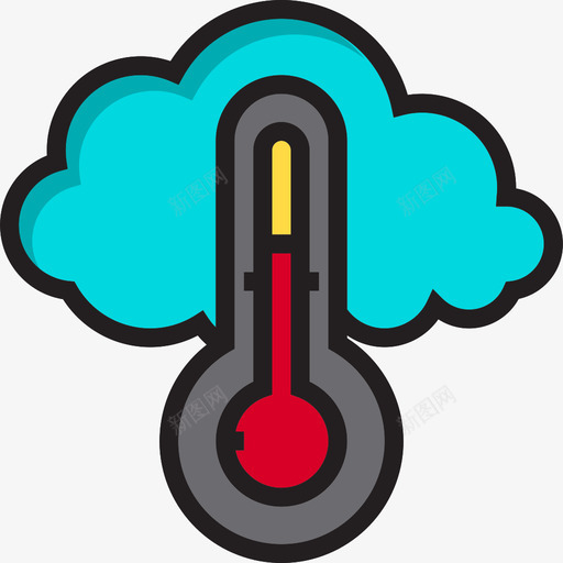 温度计天气146线性颜色图标svg_新图网 https://ixintu.com 天气146 温度计 线性颜色