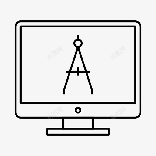 指南针教育液晶显示器图标svg_新图网 https://ixintu.com 三角学 指南针 教育 文具 液晶显示器