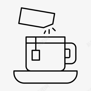 茶和糖咖啡食物图标图标
