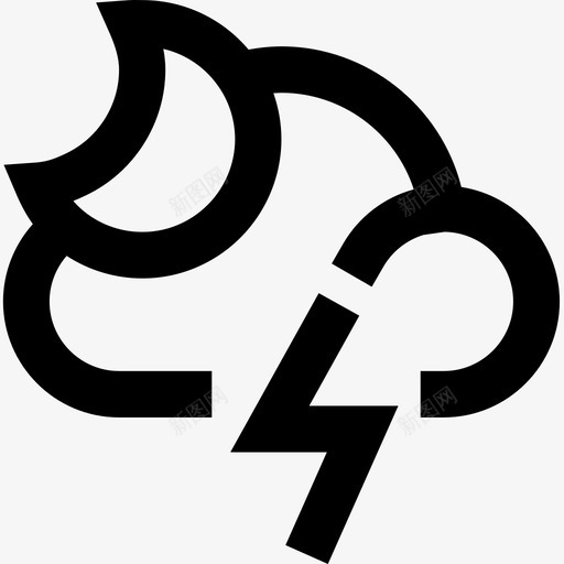 暴风雨天气171线性图标svg_新图网 https://ixintu.com 天气171 暴风雨 线性